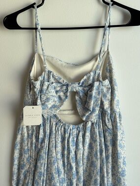 Altar'd State White and Blue Floral Dress
